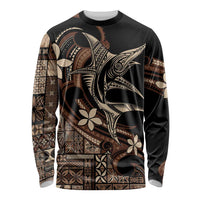 Samoa Manuia le Aso Tuto'atasi Long Sleeve Shirt Siapo Mamanu Mix Tatau Marlin