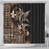 Samoa Manuia le Aso Tuto'atasi Shower Curtain Siapo Mamanu Mix Tatau Marlin LT7 - Polynesian Pride