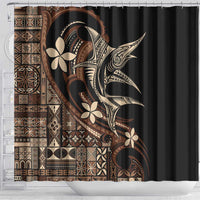 Samoa Manuia le Aso Tuto'atasi Shower Curtain Siapo Mamanu Mix Tatau Marlin LT7 - Polynesian Pride