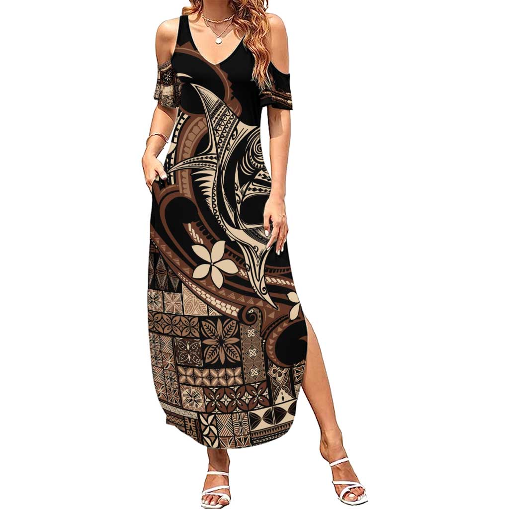 Samoa Manuia le Aso Tuto'atasi Summer Maxi Dress Siapo Mamanu Mix Tatau Marlin