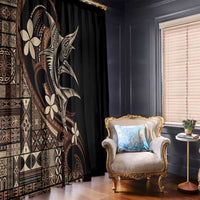 Samoa Manuia le Aso Tuto'atasi Window Curtain Siapo Mamanu Mix Tatau Marlin