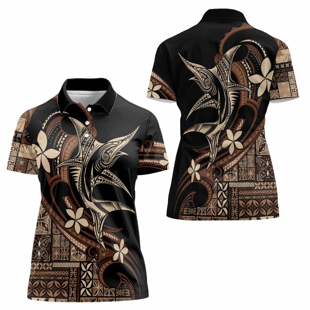 Samoa Manuia le Aso Tuto'atasi Women Polo Shirt Siapo Mamanu Mix Tatau Marlin