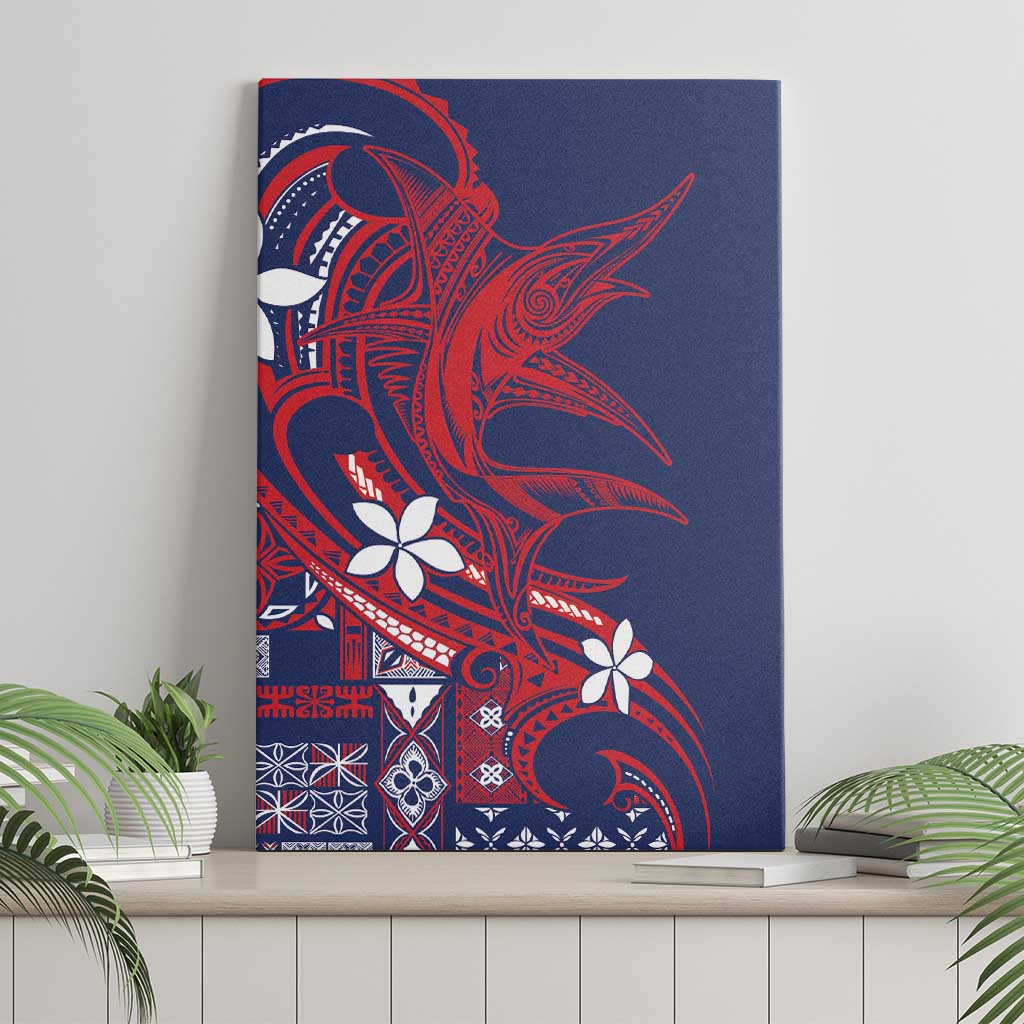 Samoa Manuia le Aso Tuto'atasi Canvas Wall Art Siapo Mamanu Mix Tatau Marlin - Flag Color