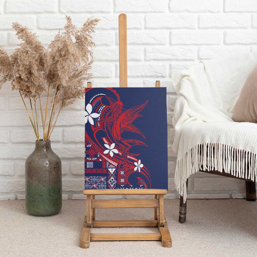 Samoa Manuia le Aso Tuto'atasi Canvas Wall Art Siapo Mamanu Mix Tatau Marlin - Flag Color
