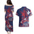 Samoa Manuia le Aso Tuto'atasi Couples Matching Puletasi and Hawaiian Shirt Siapo Mamanu Mix Tatau Marlin - Flag Color