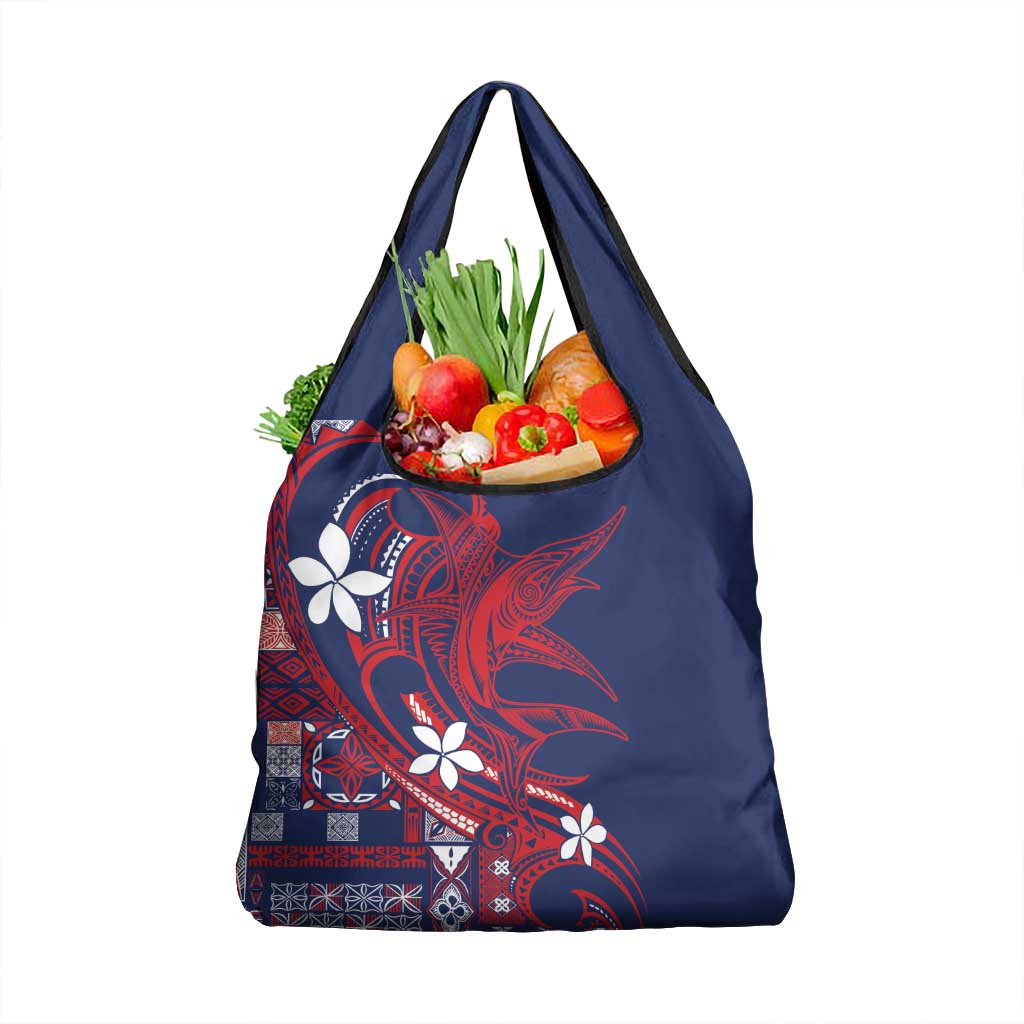 Samoa Manuia le Aso Tuto'atasi Grocery Bag Siapo Mamanu Mix Tatau Marlin - Flag Color