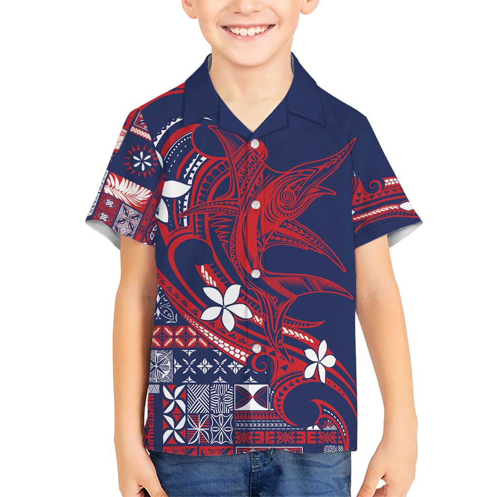 Samoa Manuia le Aso Tuto'atasi Hawaiian Shirt Siapo Mamanu Mix Tatau Marlin - Flag Color