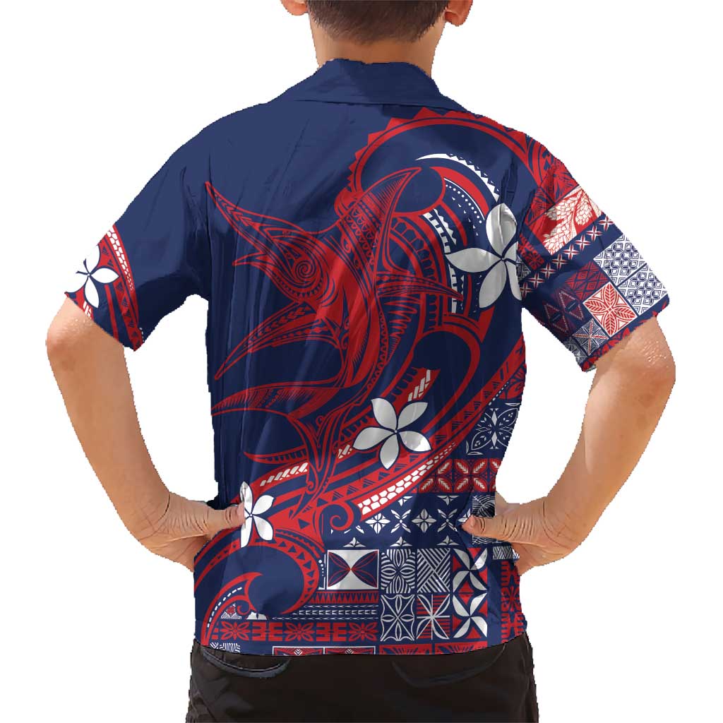 Samoa Manuia le Aso Tuto'atasi Kid Hawaiian Shirt Siapo Mamanu Mix Tatau Marlin - Flag Color