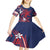 Samoa Manuia le Aso Tuto'atasi Kid Short Sleeve Dress Siapo Mamanu Mix Tatau Marlin - Flag Color