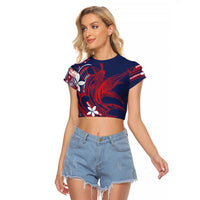Samoa Manuia le Aso Tuto'atasi Raglan Cropped T Shirt Siapo Mamanu Mix Tatau Marlin - Flag Color