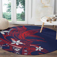 Samoa Manuia le Aso Tuto'atasi Round Carpet Siapo Mamanu Mix Tatau Marlin - Flag Color