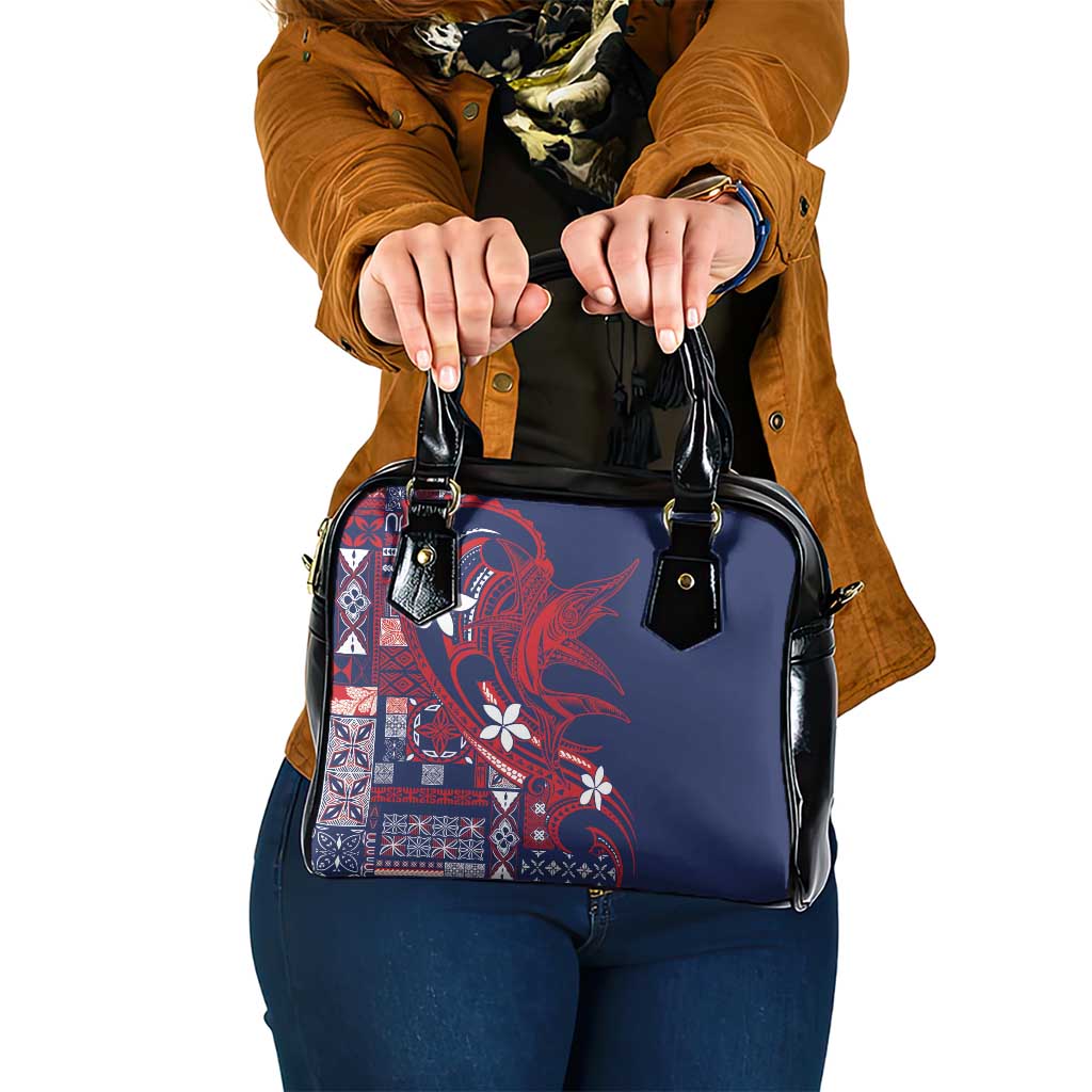 Samoa Manuia le Aso Tuto'atasi Shoulder Handbag Siapo Mamanu Mix Tatau Marlin - Flag Color