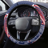 Samoa Manuia le Aso Tuto'atasi Steering Wheel Cover Siapo Mamanu Mix Tatau Marlin - Flag Color LT7 - Polynesian Pride