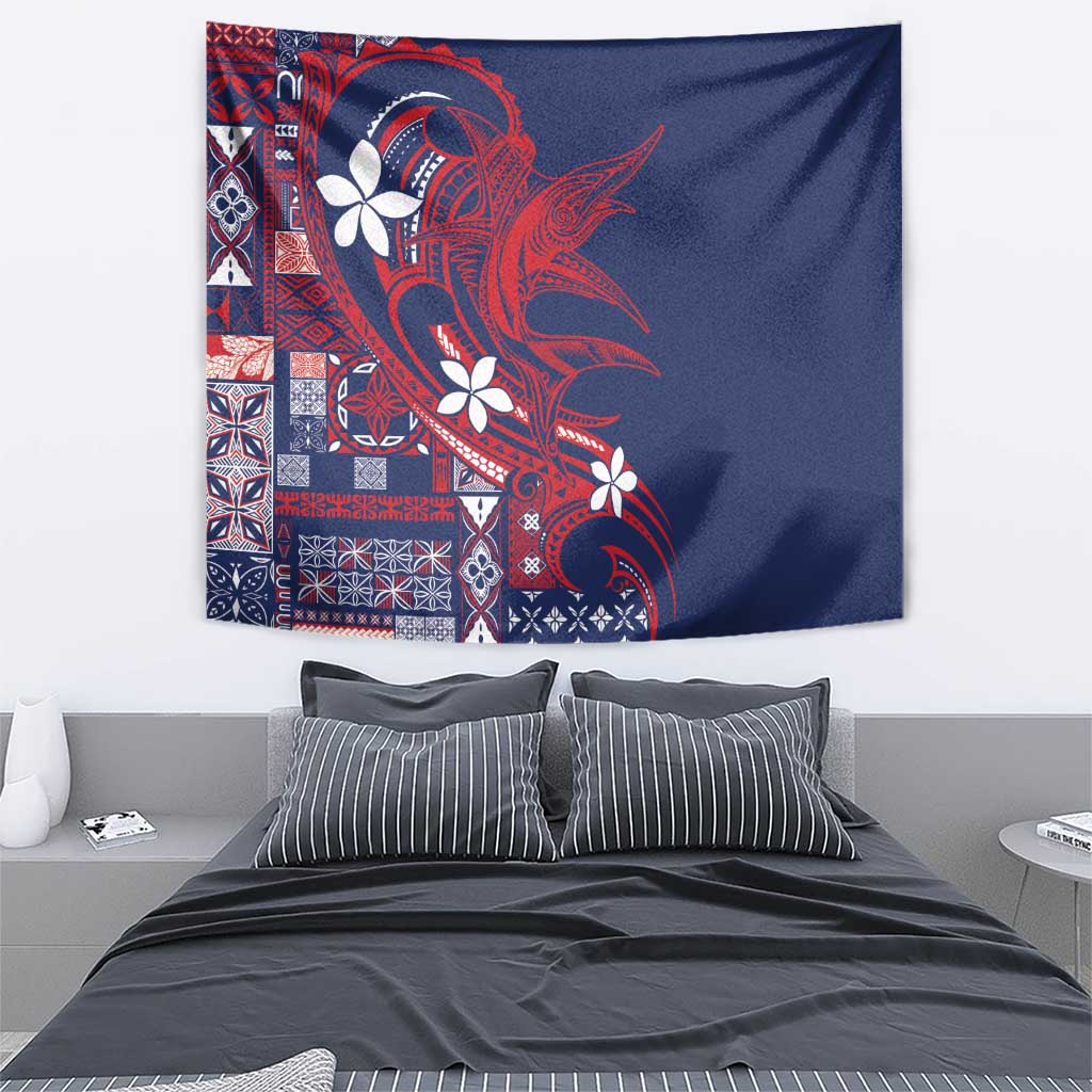 Samoa Manuia le Aso Tuto'atasi Tapestry Siapo Mamanu Mix Tatau Marlin - Flag Color