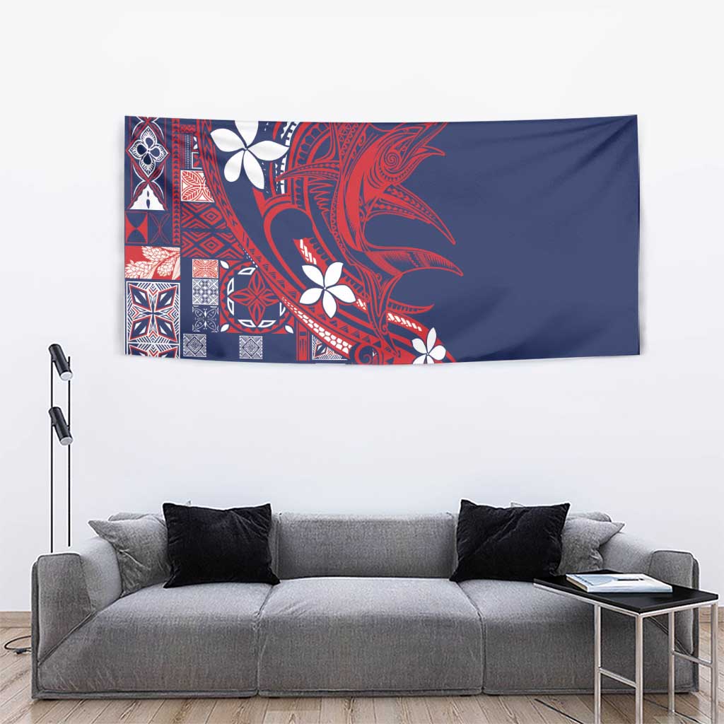 Samoa Manuia le Aso Tuto'atasi Tapestry Siapo Mamanu Mix Tatau Marlin - Flag Color