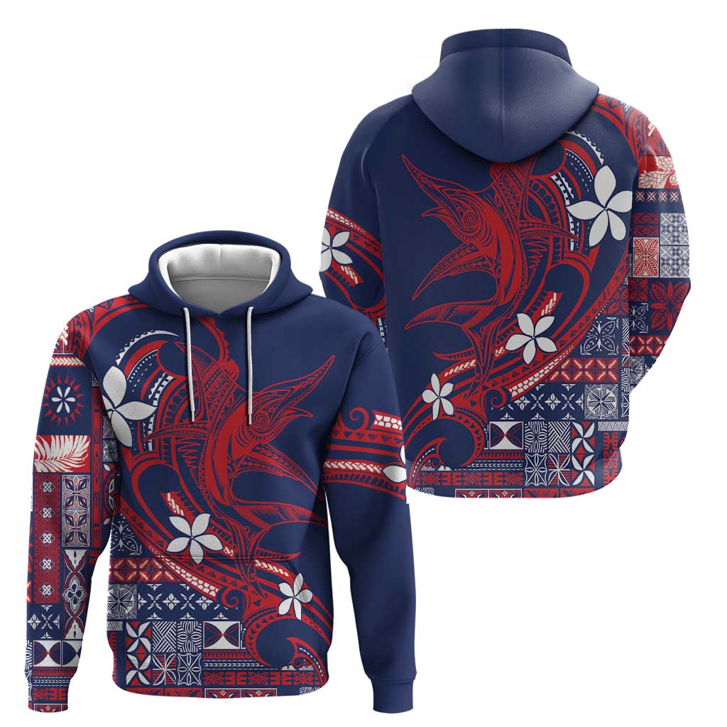 Samoa Manuia le Aso Tuto'atasi Zip Hoodie Siapo Mamanu Mix Tatau Marlin - Flag Color