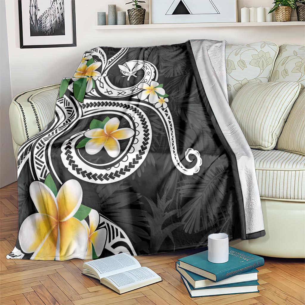 Kanaka Maoli Hawaii Plumeria Blanket Dancing Tentacles Black Style LT7 Black - Polynesian Pride