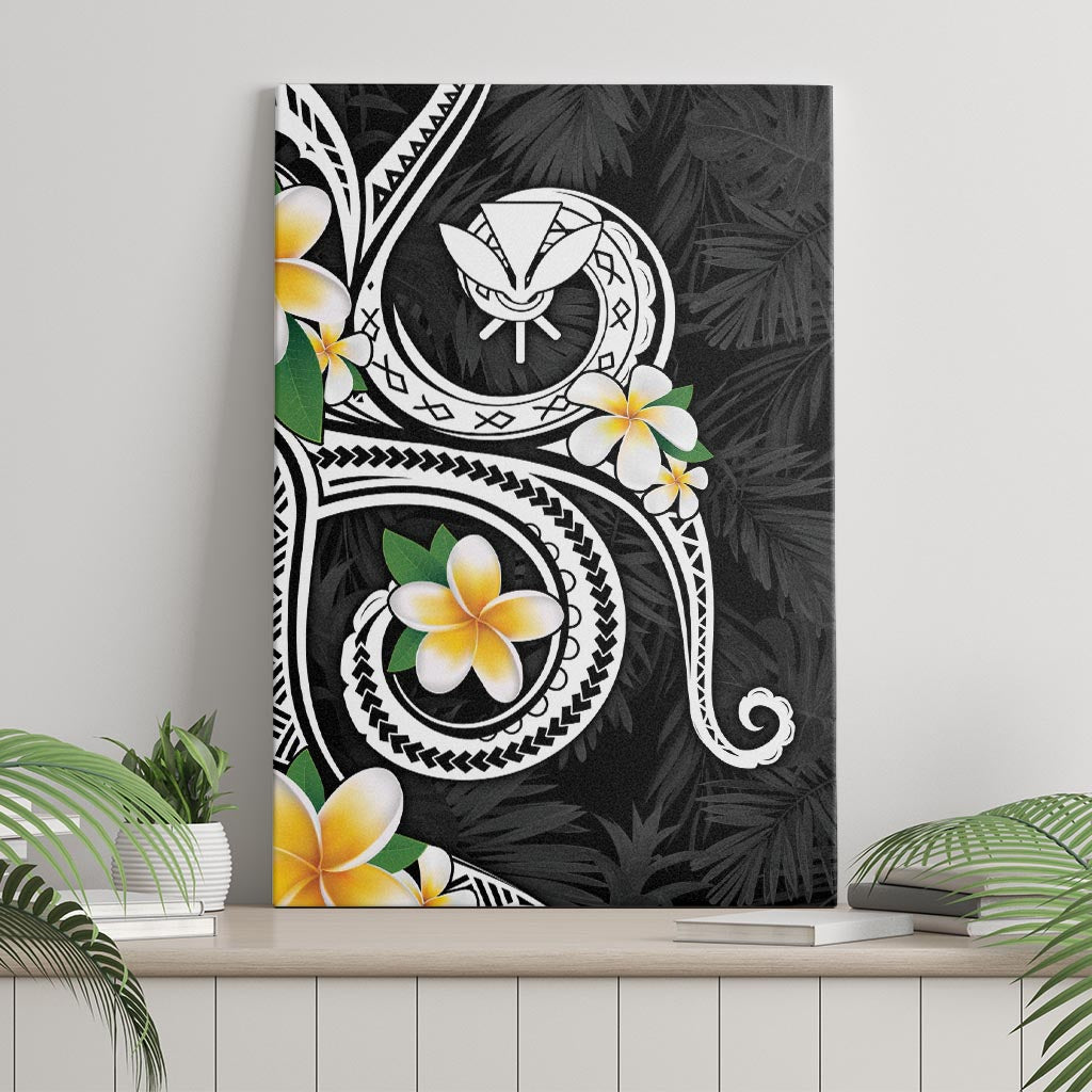 Kanaka Maoli Hawaii Plumeria Canvas Wall Art Dancing Tentacles Black Style