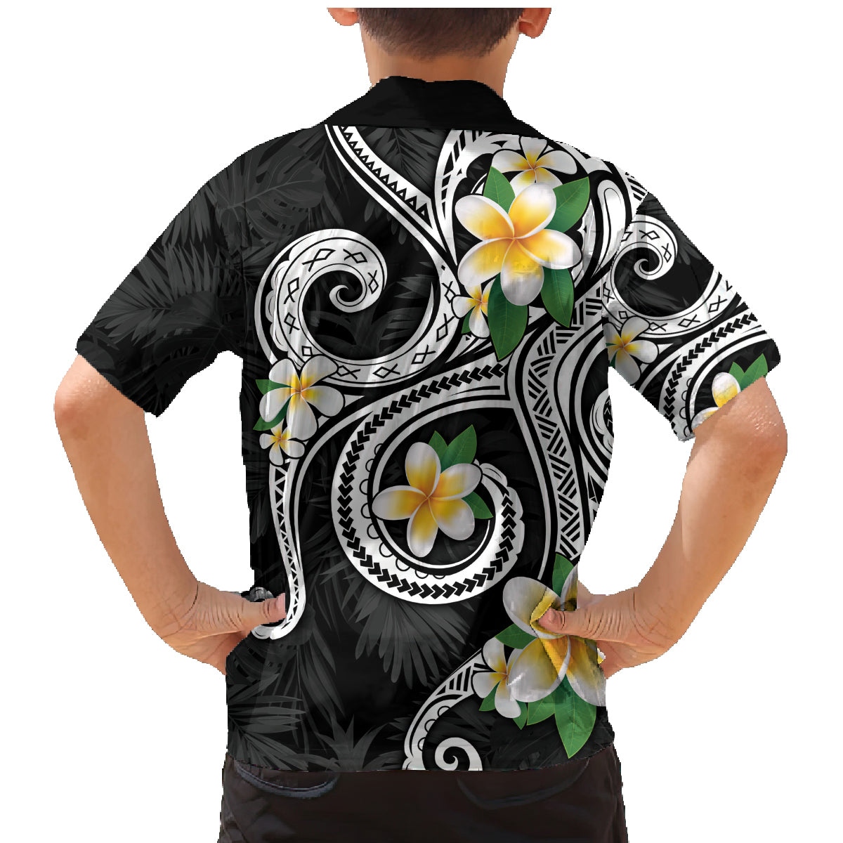 Kanaka Maoli Hawaii Plumeria Family Matching Mermaid Dress and Hawaiian Shirt Dancing Tentacles Black Style