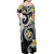 Kanaka Maoli Hawaii Plumeria Off Shoulder Maxi Dress Dancing Tentacles Black Style
