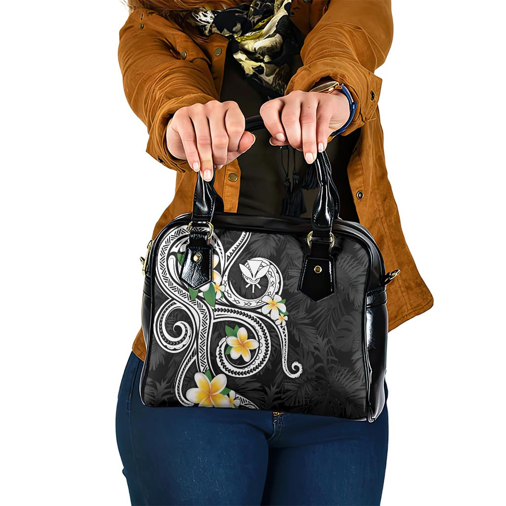 Kanaka Maoli Hawaii Plumeria Shoulder Handbag Dancing Tentacles Black Style LT7 One Size Black - Polynesian Pride