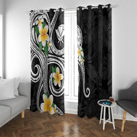 Kanaka Maoli Hawaii Plumeria Window Curtain Dancing Tentacles Black Style