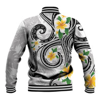 Kanaka Maoli Hawaii Plumeria Baseball Jacket Dancing Tentacles White Style