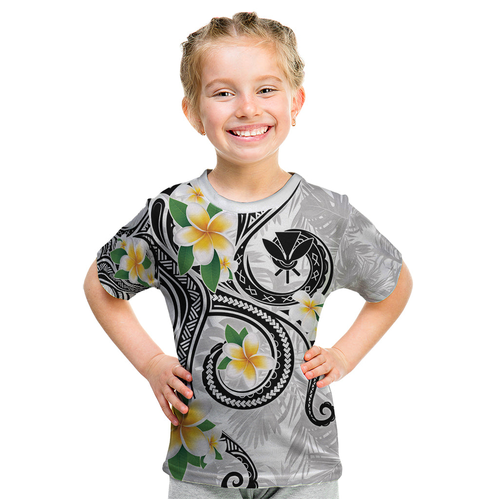 Kanaka Maoli Hawaii Plumeria Kid T Shirt Dancing Tentacles White Style LT7 White - Polynesian Pride