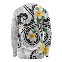 Kanaka Maoli Hawaii Plumeria Long Sleeve Shirt Dancing Tentacles White Style