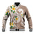 Kanaka Maoli Hawaii Plumeria Baseball Jacket Dancing Tentacles Beige Style