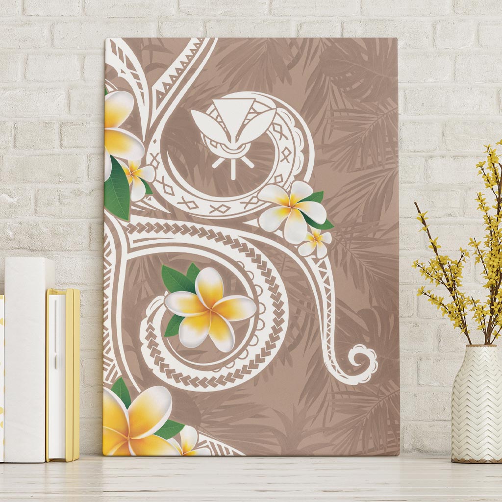 Kanaka Maoli Hawaii Plumeria Canvas Wall Art Dancing Tentacles Beige Style LT7 Without Frame Beige - Polynesian Pride