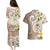 Kanaka Maoli Hawaii Plumeria Couples Matching Puletasi and Hawaiian Shirt Dancing Tentacles Beige Style