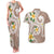 Kanaka Maoli Hawaii Plumeria Couples Matching Tank Maxi Dress and Hawaiian Shirt Dancing Tentacles Beige Style
