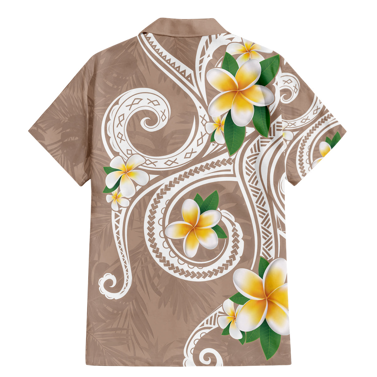 Kanaka Maoli Hawaii Plumeria Family Matching Mermaid Dress and Hawaiian Shirt Dancing Tentacles Beige Style