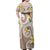 Kanaka Maoli Hawaii Plumeria Family Matching Off Shoulder Maxi Dress and Hawaiian Shirt Dancing Tentacles Beige Style