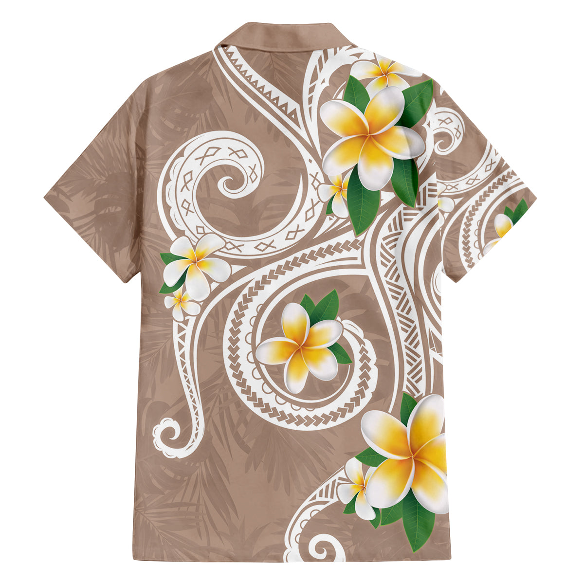 Kanaka Maoli Hawaii Plumeria Family Matching Tank Maxi Dress and Hawaiian Shirt Dancing Tentacles Beige Style