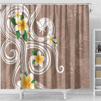 Kanaka Maoli Hawaii Plumeria Shower Curtain Dancing Tentacles Beige Style LT7