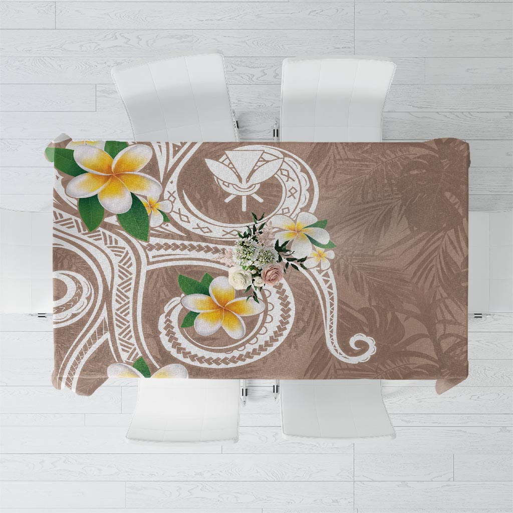 Kanaka Maoli Hawaii Plumeria Tablecloth Dancing Tentacles Beige Style LT7 Beige - Polynesian Pride