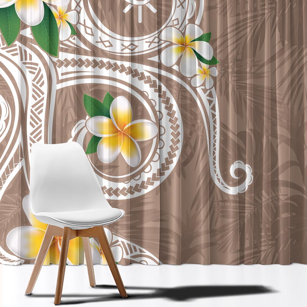 Kanaka Maoli Hawaii Plumeria Window Curtain Dancing Tentacles Beige Style LT7