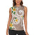 Kanaka Maoli Hawaii Plumeria Women Sleeveless Polo Shirt Dancing Tentacles Beige Style