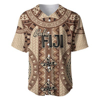 Bula Fiji Vintage Baseball Jersey Brown Masi Motifs