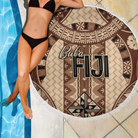 Bula Fiji Vintage Beach Blanket Brown Masi Motifs