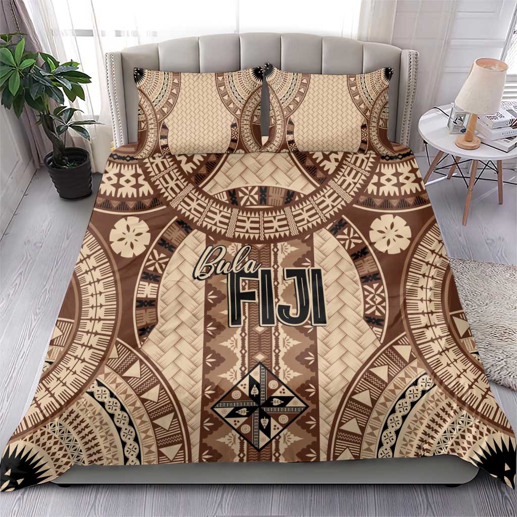 Bula Fiji Vintage Bedding Set Brown Masi Motifs
