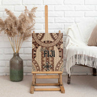 Bula Fiji Vintage Canvas Wall Art Brown Masi Motifs