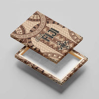 Bula Fiji Vintage Canvas Wall Art Brown Masi Motifs