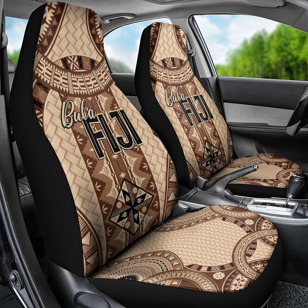 Bula Fiji Vintage Car Seat Cover Brown Masi Motifs