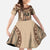 Bula Fiji Vintage Family Matching Short Sleeve Bodycon Dress and Hawaiian Shirt Brown Masi Motifs