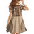 Bula Fiji Vintage Family Matching Summer Maxi Dress and Hawaiian Shirt Brown Masi Motifs