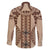 Bula Fiji Vintage Family Matching Summer Maxi Dress and Hawaiian Shirt Brown Masi Motifs