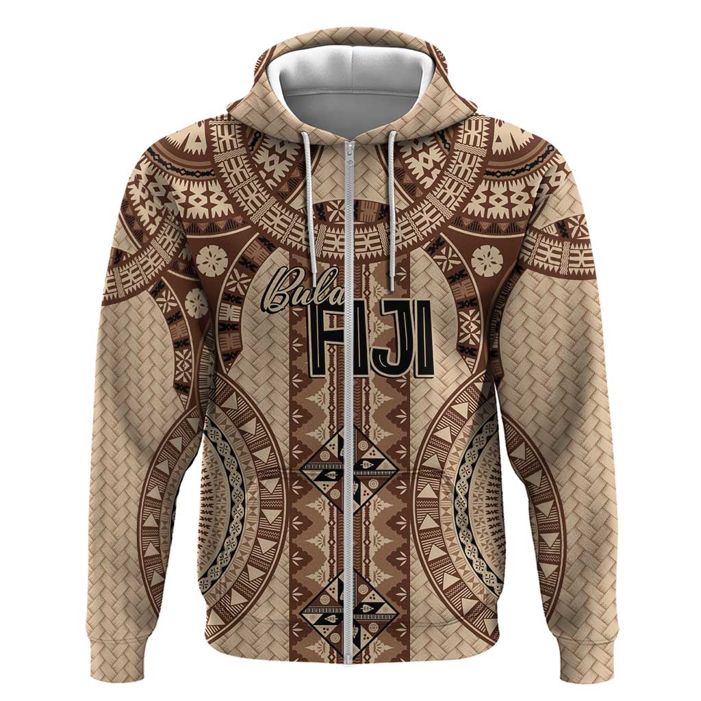 Bula Fiji Vintage Hoodie Brown Masi Motifs